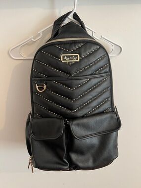 Itzy Ritzy Black Quilted Stud Accent Backpack